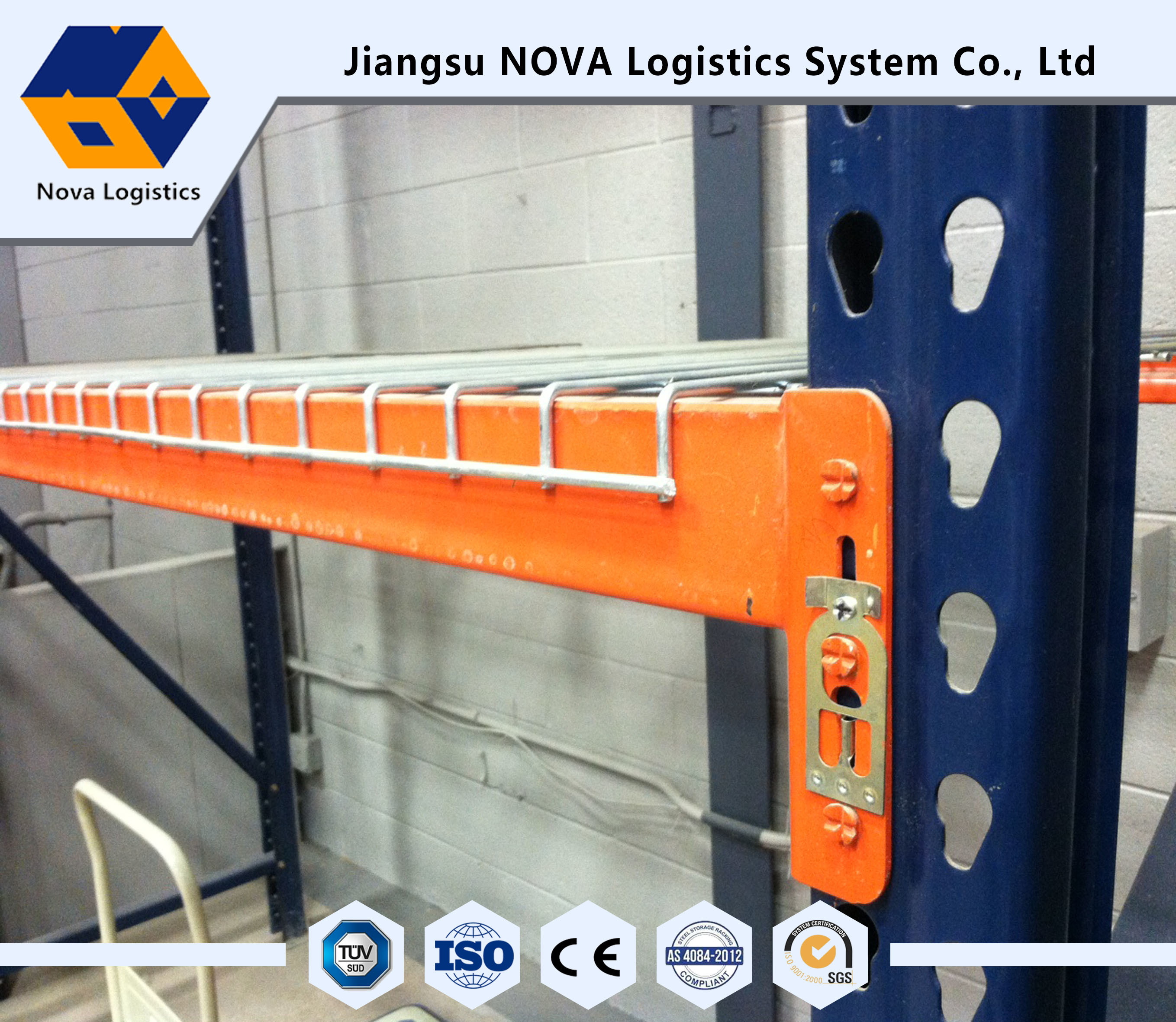 Heavy Duty Metal Storage Shelves Warehouse , Cold Rolled Steel Plate Narrow Aisle Pallet Racking
