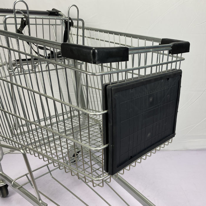 American Style Metal Grocery Shopping Trolley 110Kgs Loading Capacity With Logo Advertising Version