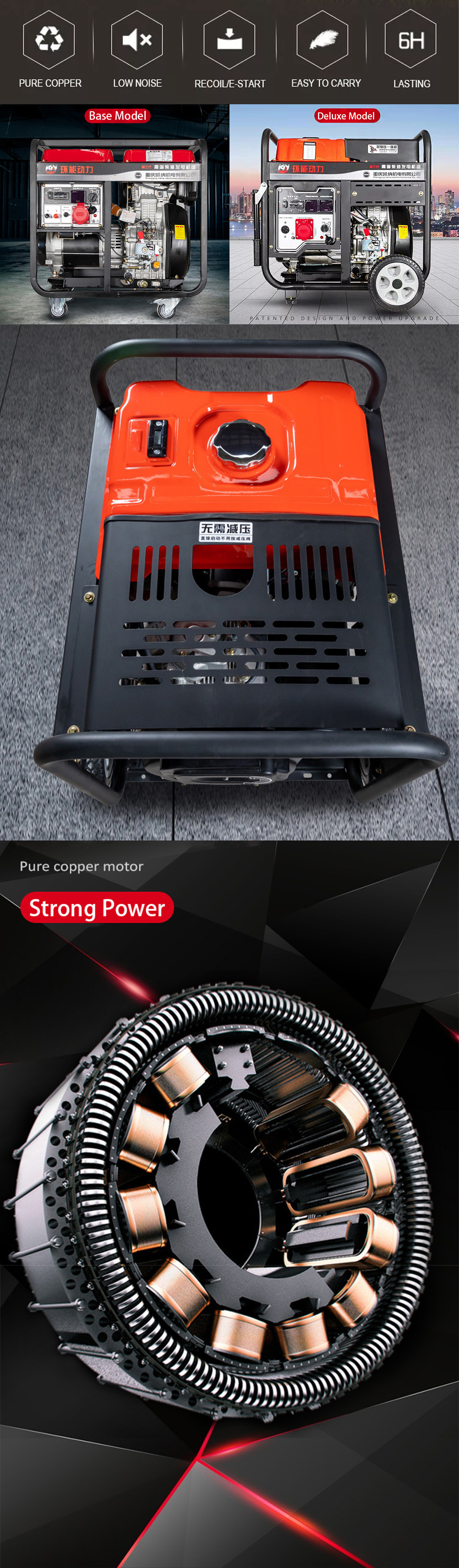 Open Type Diesel Power Generators High Powered 3KW For Electricity Generation