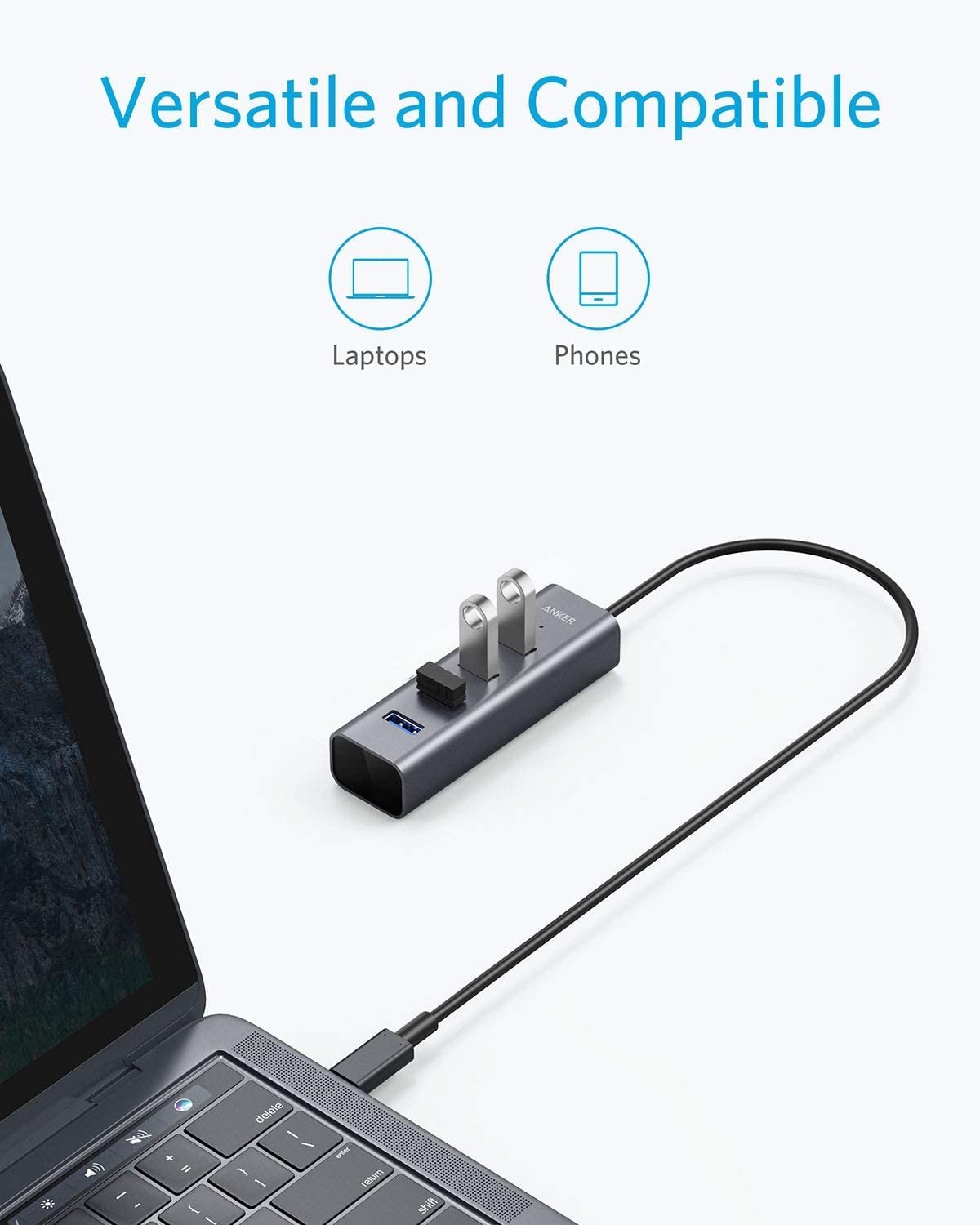 4Port Aluminum USB C Multiport Adapter For MacBook Pro FCC
