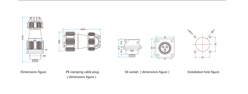 metal shell 4 pin battery terminal bulkhead electrcial soldering waterproof connector