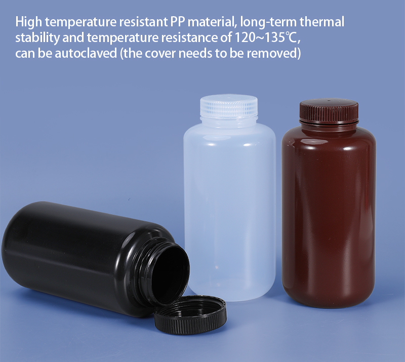 SCREW CAP 500ml PP Round Wide Mouth Bottles for Chemical Liquid Storage in Laboratory