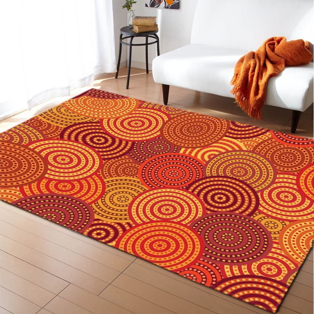 Colorful Square Mat Black Polyester Fiber Bedroom Floor Carpets Living Room Dining Room Floor Mat