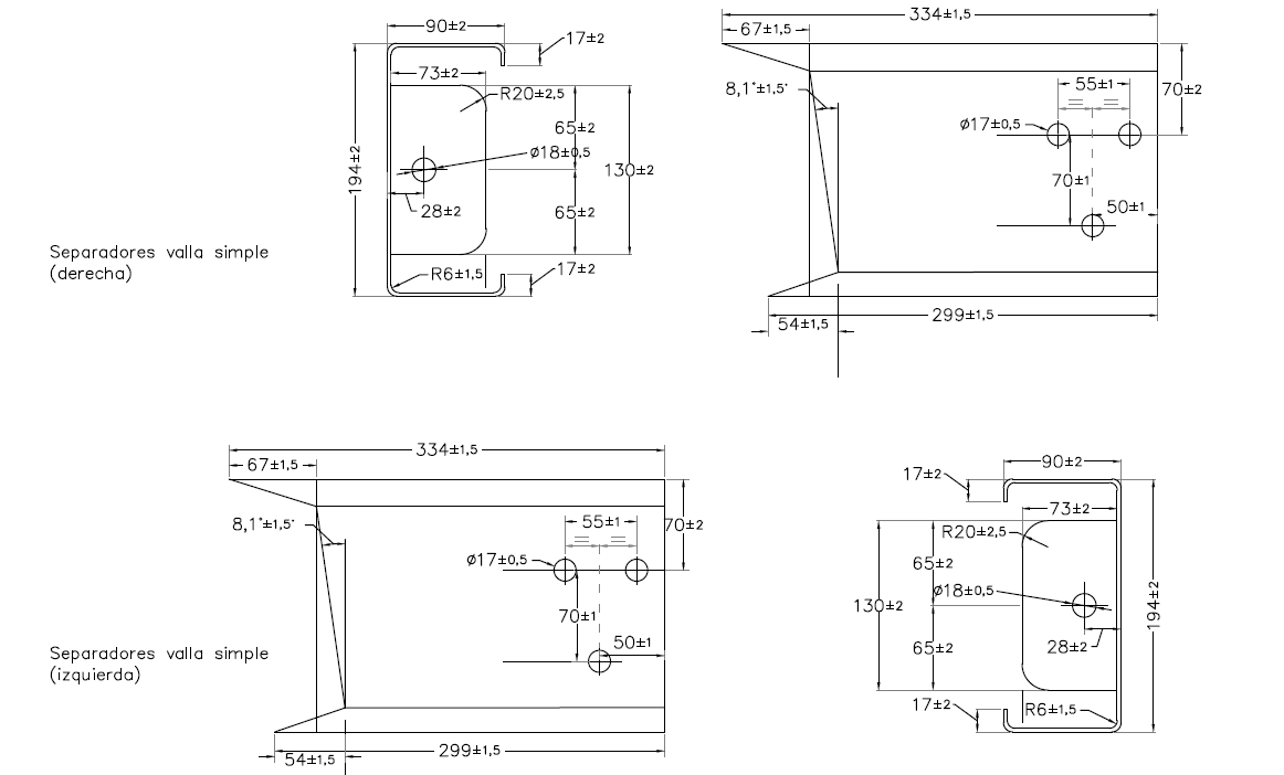 Customized Corrugated Steel Beam Guardrail Fence U Block Spacer