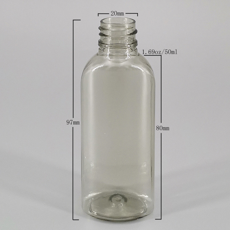 Clear Black 37*26*80mm 50ml Empty Squeeze Bottle