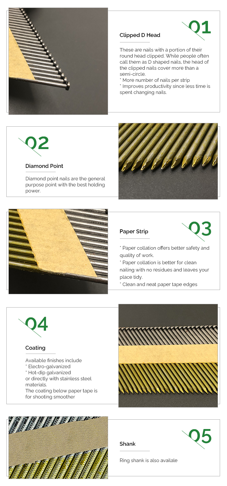 .120 X 3 1/4 75mm Paper Strips Collated Framing Nails Strip Nails