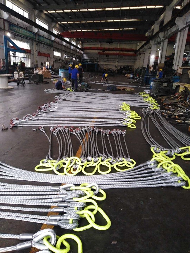 8 Tonne DNV 2.7-1 Wire Rope Sling Assembly , 4 Leg Wire Rope Sling