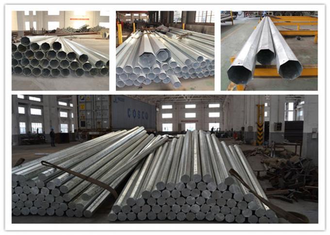 16 M Electrical Steel Tubular Pole With Cross Arm For Transmission Line