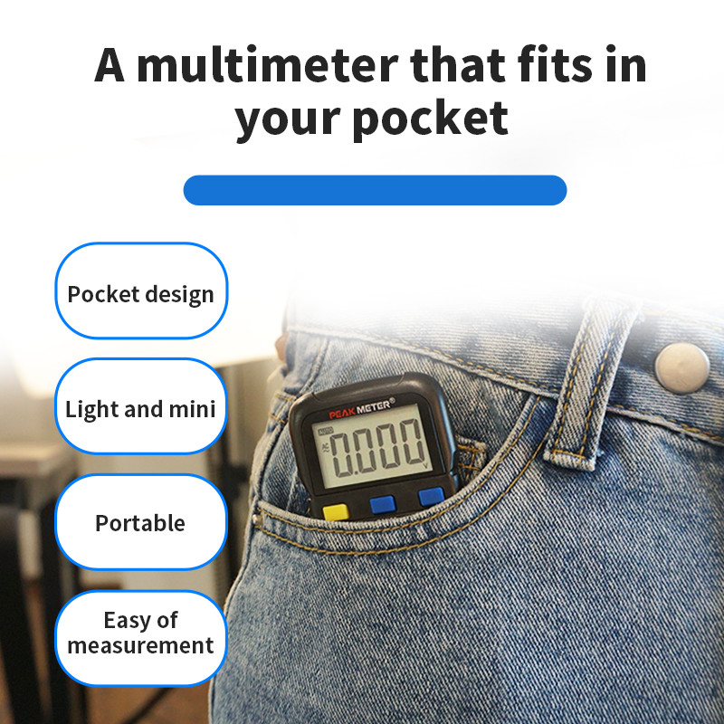 Handheld Portable Digital Multimeter AC DC 600V 400mA Buzzer Continuity Diode Test