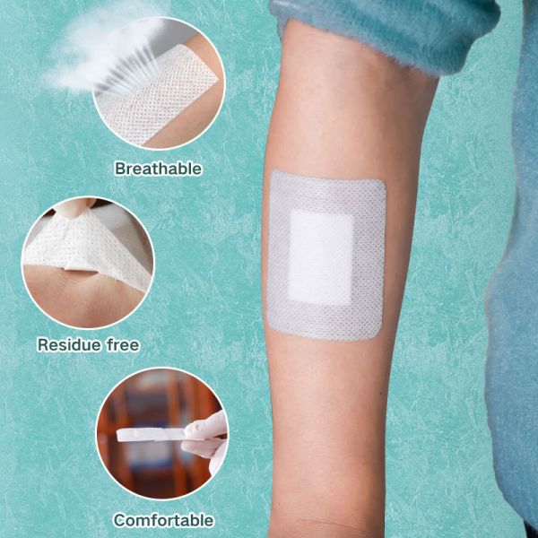 Non Woven Bordered Gauze Island Dressing Wound Care With Absorbent Pads 10*10cm