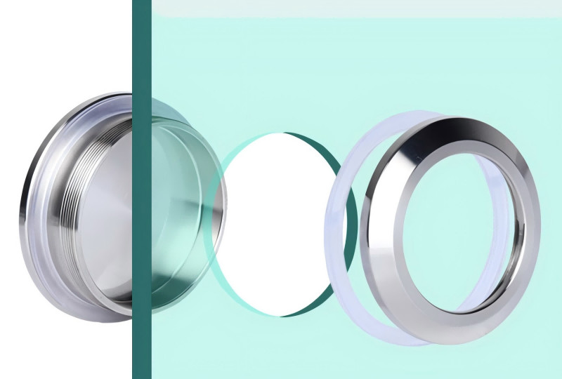 Hidden Non Punching Shower Door Pull Stainless Steel Round Easy Replacement