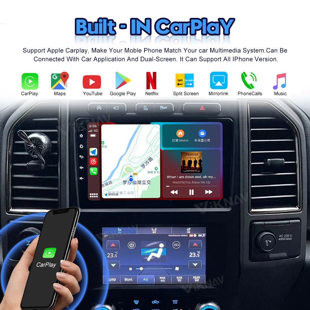 8 Core Ford F150 Android Car Radio With AC Screen Car Climate Control
