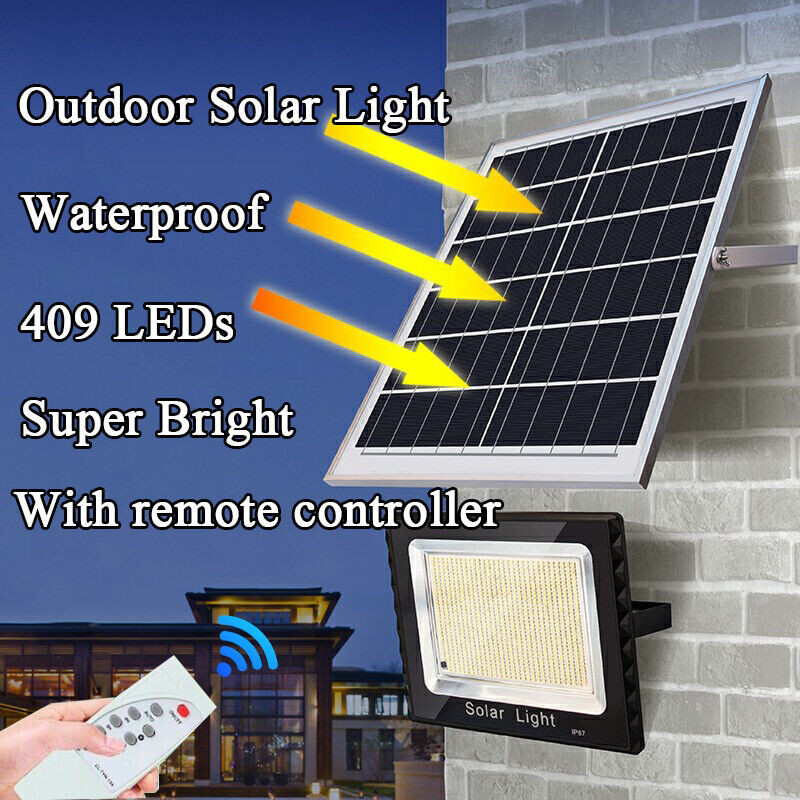3000lm Waterproof Solar Flood Garden Lights ABS Motion Sensor LED Outdoor Projector