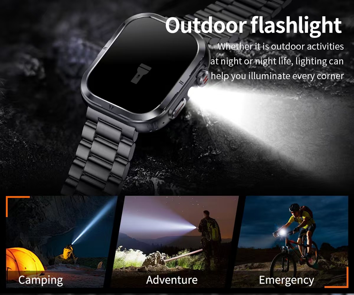 MK68 AMOLED Full Screen Men Smart Watch With BT Call Health Management 360mAh Battery