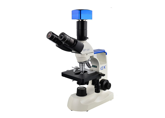 White Medical Laboratory Microscope , Science Lab Microscope 4 Holes Nosepiece