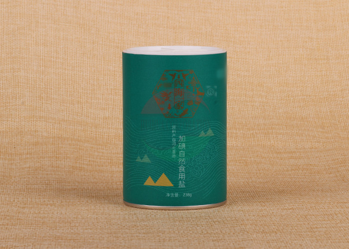 ODM Salt Food Lining Custom Printed Round Paper Packaging Can With Shake Lid