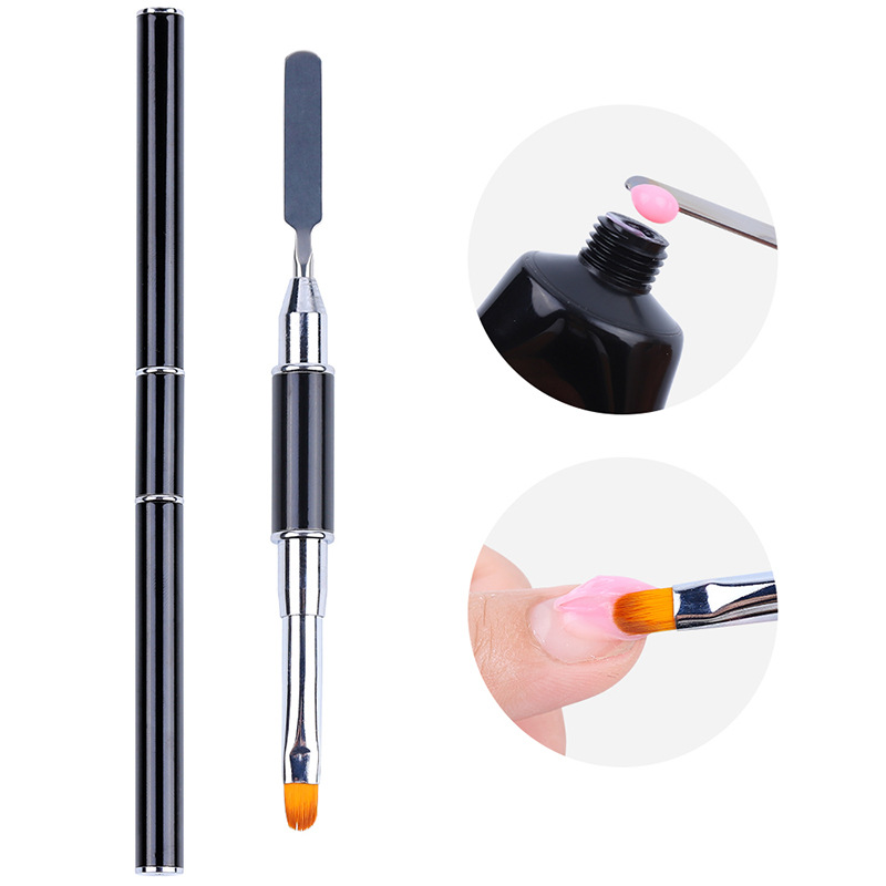 Manicure Tip Nail Art Brush Poly Gel Rod Tool Dual End Spatula