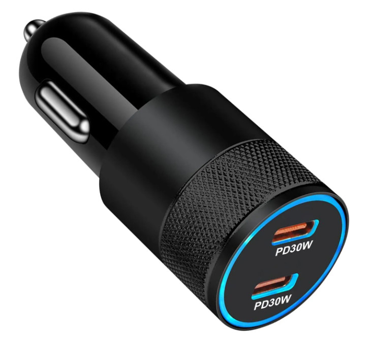 USB A Car Charger PD 60W Smart Phone Mini Car Power Adapter