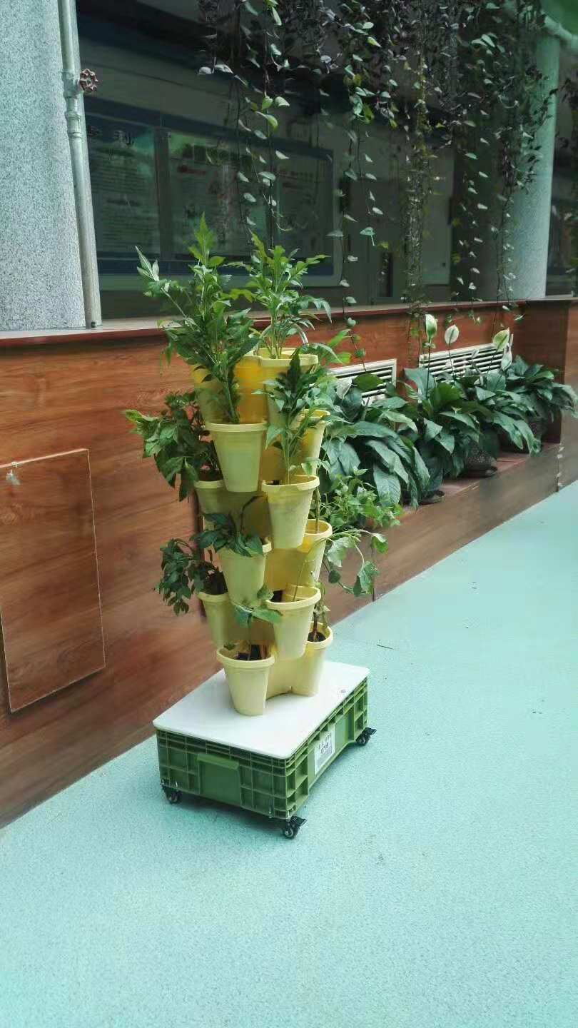 Plastic Modern Outdoor Tower Plant Pots Plastic Flower Pots Stackable
