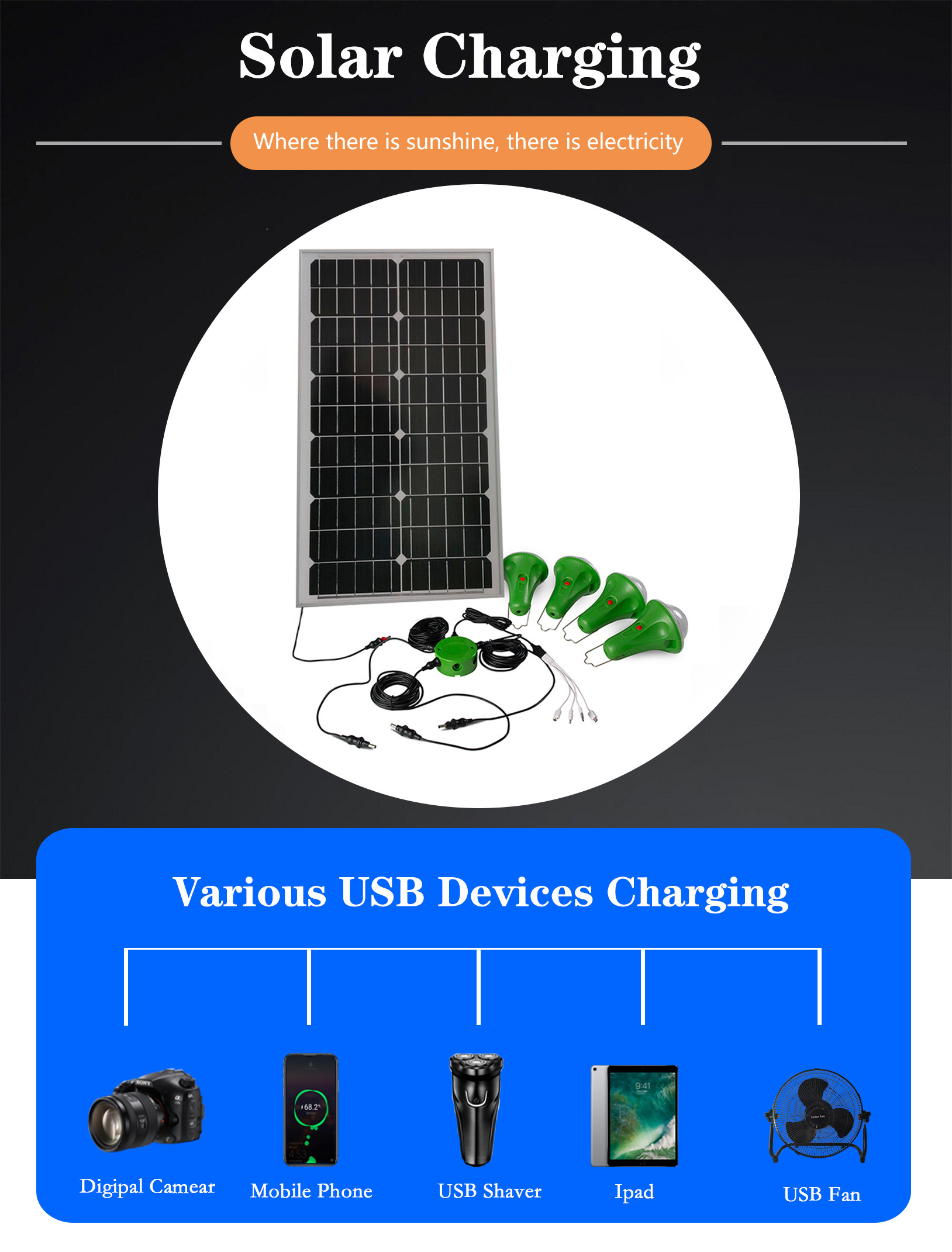 Solar Camping Light With 5200mah Li Battery Phone Charger Solar Flashlight
