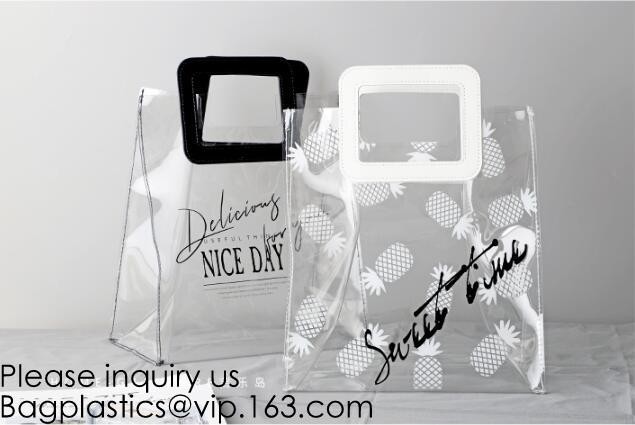 Clear Zipper Pouch with Strap Makeup Bag PVC Cosmetic Pouch,Printing Clear k Cosmetic PVC Pouch, bagease, bagplast