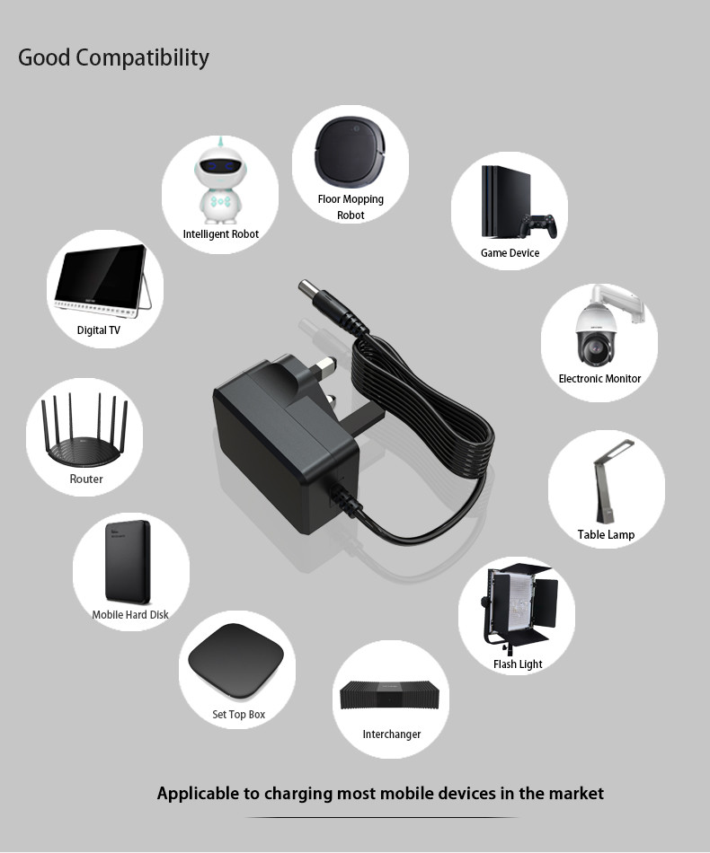 500mA 24V Switching Power Supply Adapter Wall Mount Universal DC Power Supply Adapter