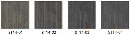 Striped Commercial Modular Carpet 50x50cm PP Tiles With Bitumen Backing