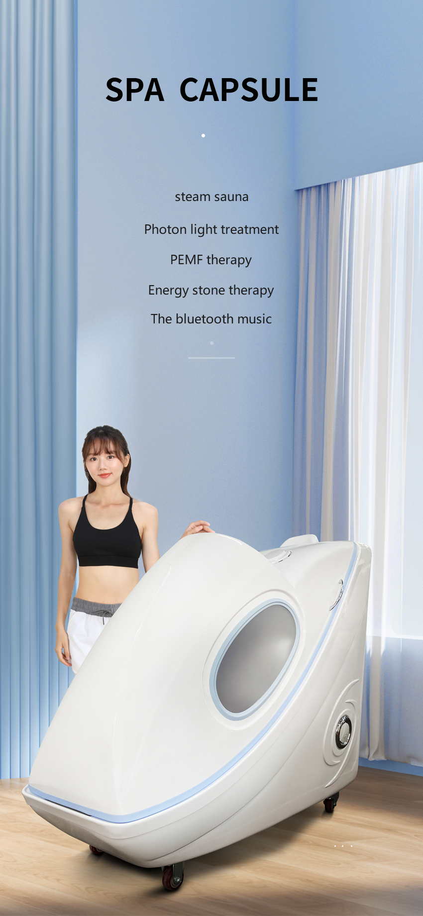 Commercial Infrared Red Light Hydrotherapy Spa Ozone Capsule JP Plugs