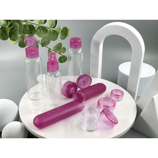 Portable Clear Skin Care Packaging PS Cream Jar for Customized Color Shape Travel Set