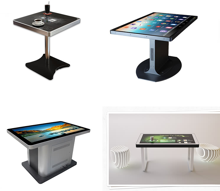 Multi media waterproof interactive multi touch table for dining hall