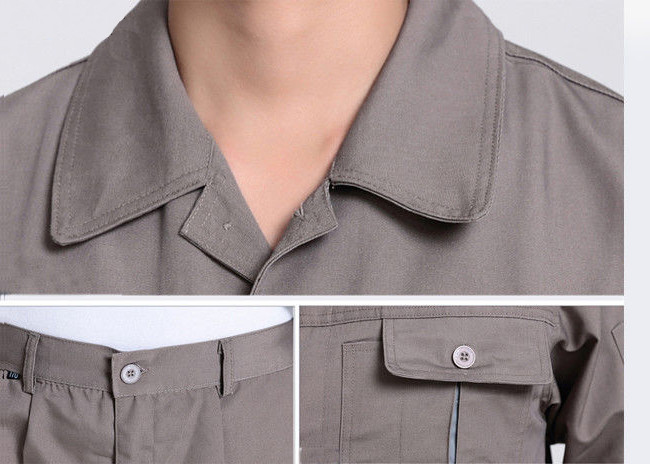 Embroidered Industrial Work Uniforms Construction Work Use With SGS Certification