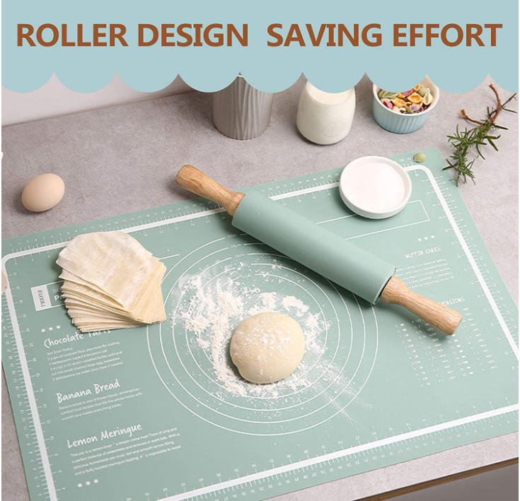 Eco Friendly Sil Pin Bakers Rolling Pin BPA Free Dustproof