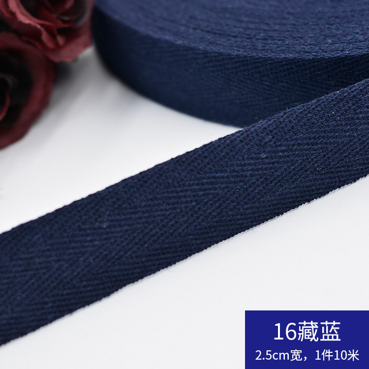 Herribone Design Cotton Ribbon Purple Orange Cotton Twill Tape