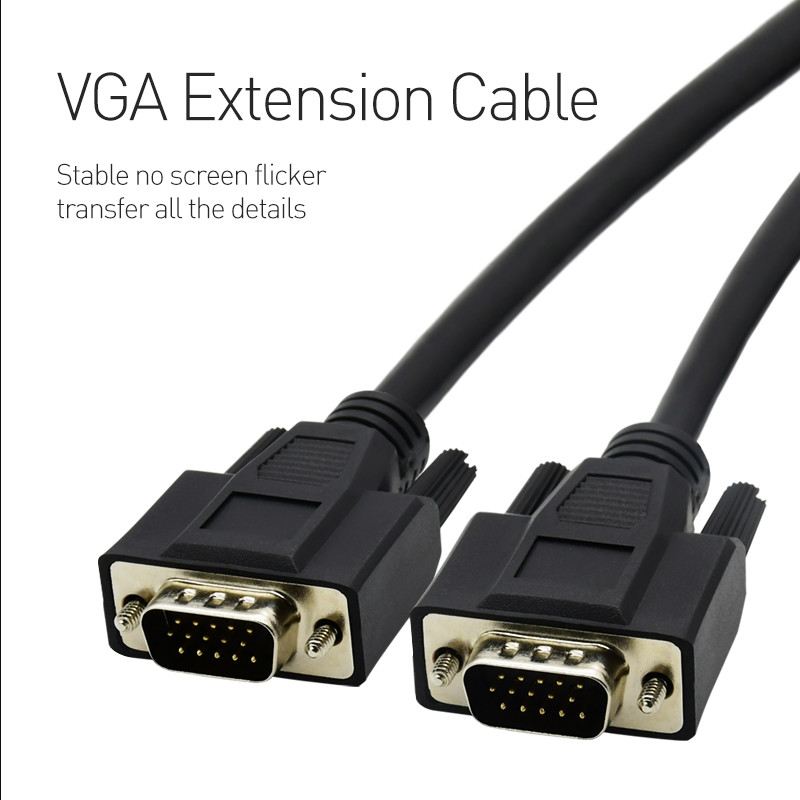 Various Lengths HD Male To Male VGA Monitor Cable , VGA Patch Cable