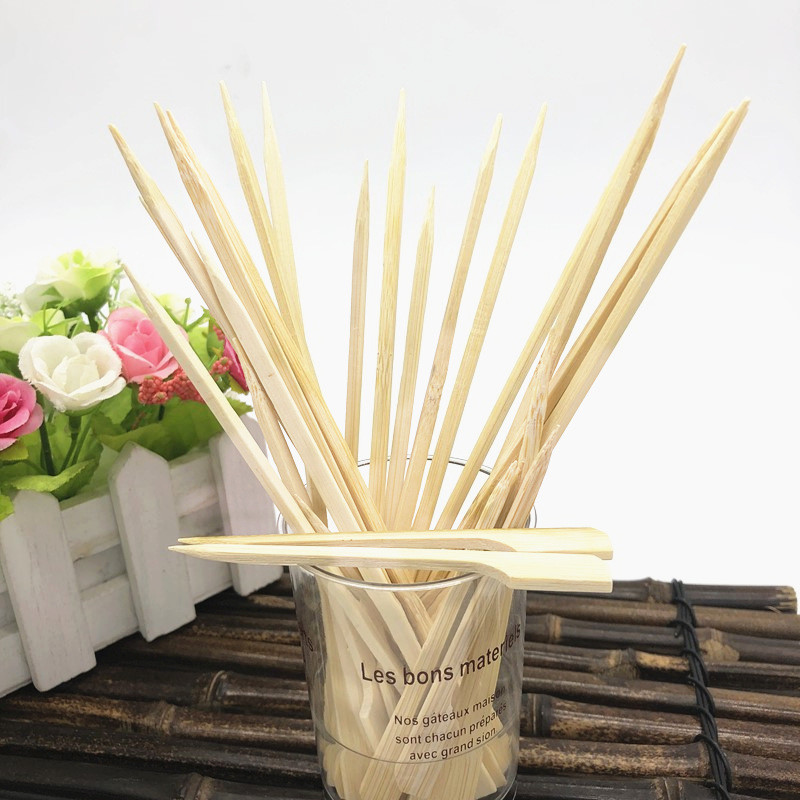 Wooden Paddle Flat Barbecue Bamboo Skewers BBQ Fruit Kebab Disposable