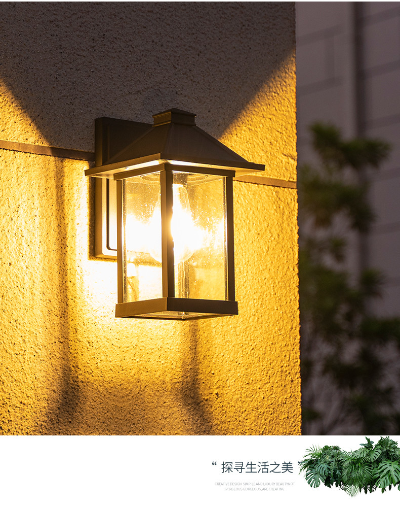 Bright Outdoor Waterproof LED Wall Lights Exterior E27 Bulb 1 17x17x35cm