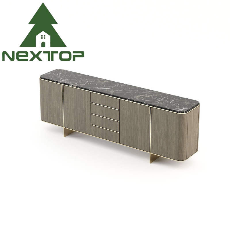 Modern Kitchen Marble Cabinets Wooden Italian Upholstery Sideboard Cabinets
