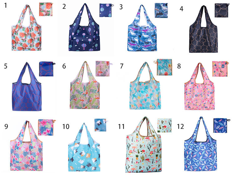low price portable collapsible vest bags polyester shopping bags folded tote for shopping
