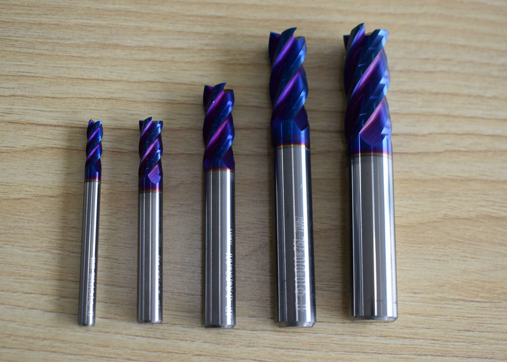 NACo4 Blue 3.0mm Flat End Mill Cutter For Titanium Alloy