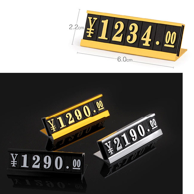 AaL-60-22 Plastic pricing tags with metal base used for cigarettes makeups