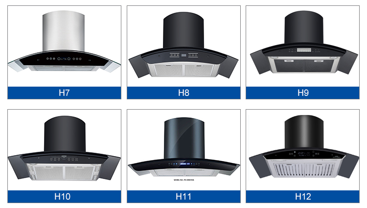 Smart Stainless Steel Glass Range Hood with App Control Low Noise Kitchen Chimney Hood