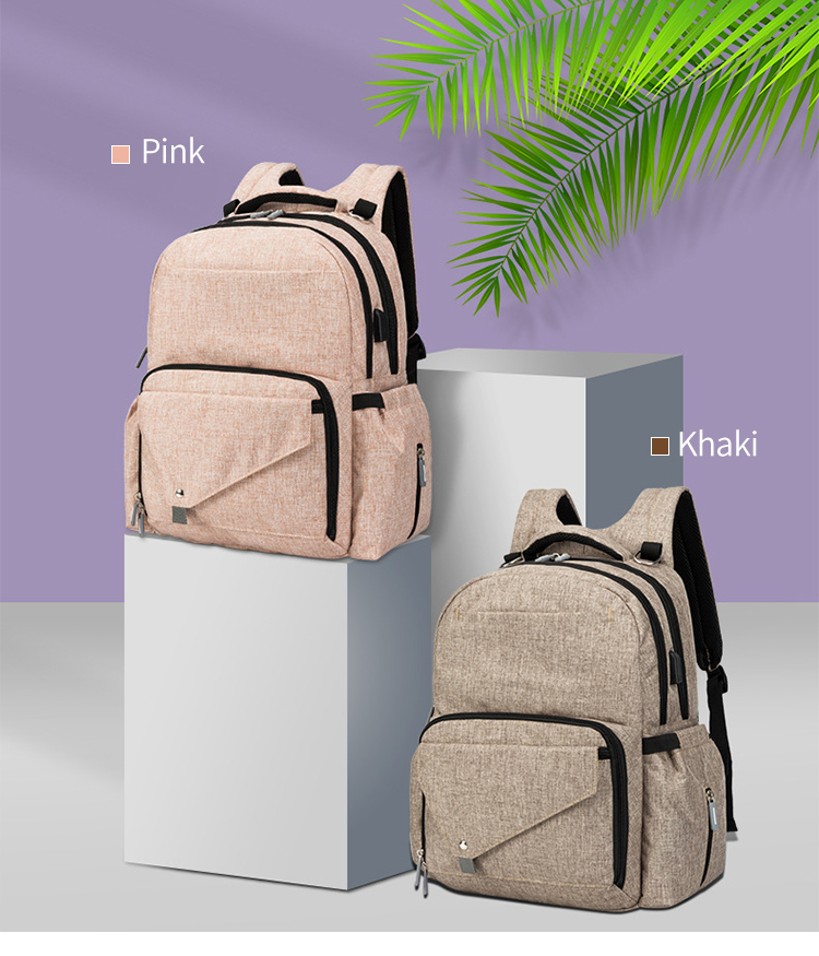 Maternity Diaper Bag Backpack With USB Interface 11.4*7.5*17.7inch