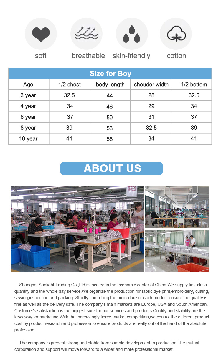 Short Sleeve Boys T-Shirt Anti-Shrink Cotton Kids Clothing with Customized Service