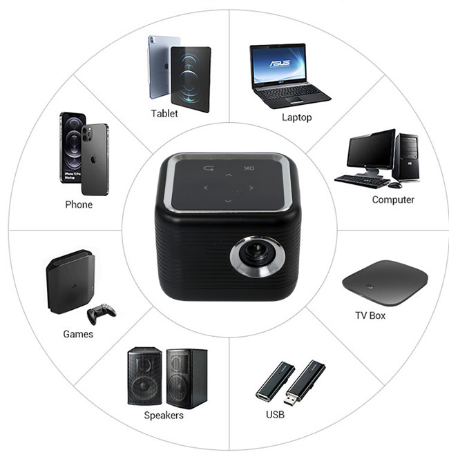 640*360 LED DLP Projector For Home Theater 3.7V 2500MAH