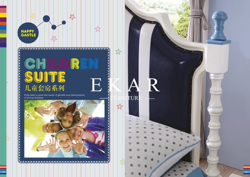 Mediterranean Solid bed soft bed solid wood children bed