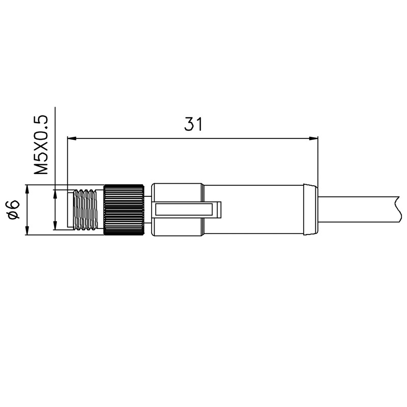 Circular Electrical Connector , 3Pin 4Pin Coding A Male M5 Waterproof Connector