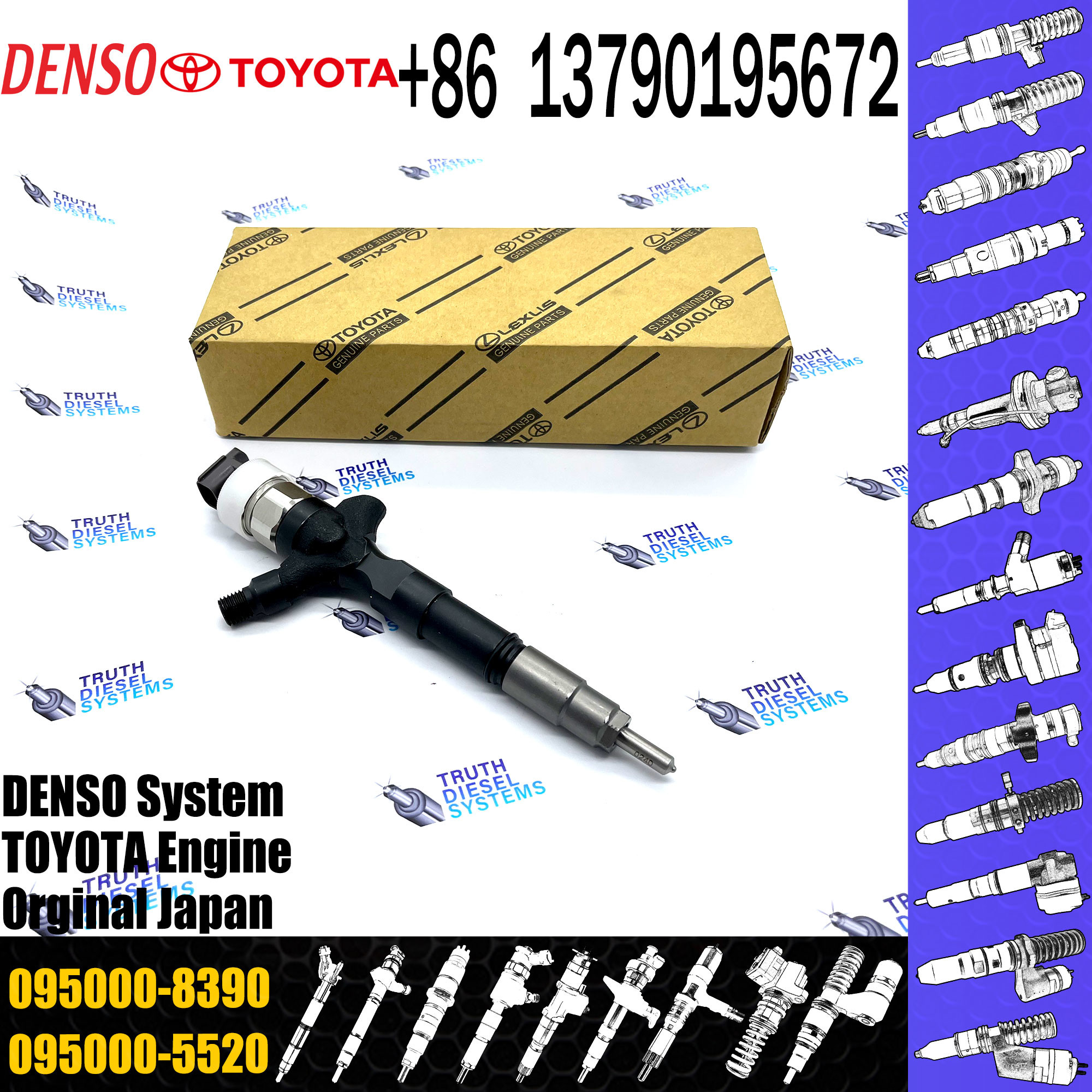 Diesel Fuel Injector Nozzle 23670-30280 Common Rail Injector 095000-8390