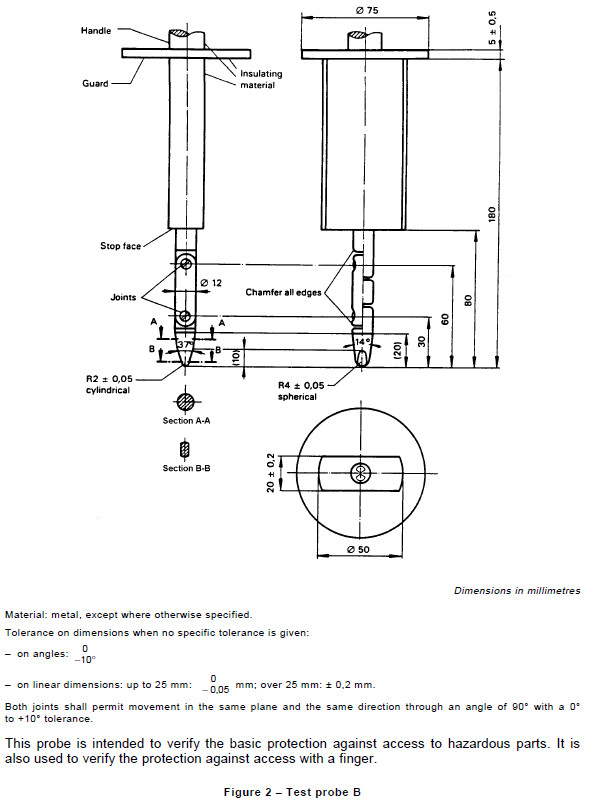 IEC 61032 Test Probe B