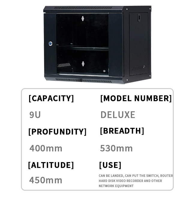 9U Assembling Network Equipment Cabinet Locking Server Cabinet