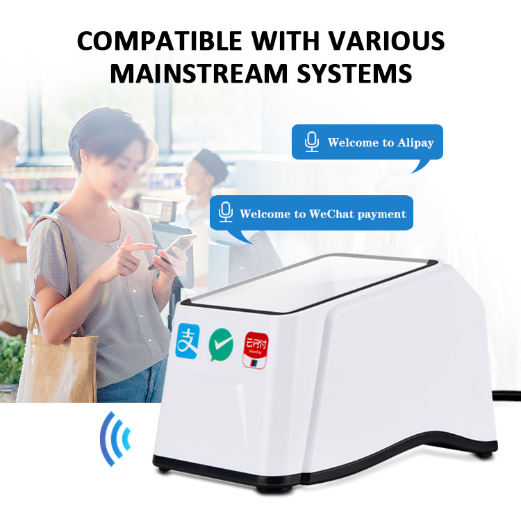 Mobile E Payment QR Code Scanner 2D CMOS Desktop Barcode Scanner For Supermarket